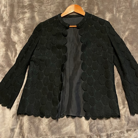 VINTAGE | Black Dotted Lace Cardigan - sz S/M - Picture 2 of 10